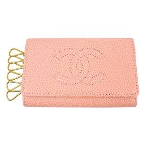 Chanel Pink Caviar Key Case Small Good 130916